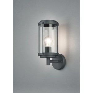 Applique da esterno Trio Tanaro antracite con vetro trasparente e attacco E27.