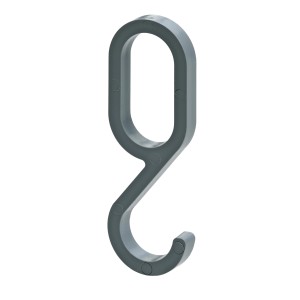Gancio grigio t.b.t. per accessori mobili.