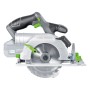 Sega circolare a mano a batteria LUX-TOOLS A-KS-20/150 1 PowerSystem, sega circolare a batteria grigia/bianca con dettagli verdi.