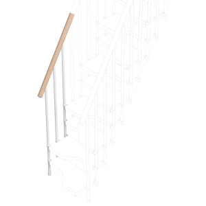 Corrimano in legno per scale, accessorio per ringhiera.