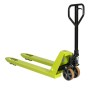 Transpallet verde con manico nero per officina e magazzino.