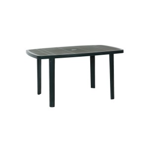 Tavolo da giardino rettangolare in verde scuro.