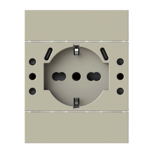Inserto interruttore t.b.t. per presa Schuko, colore beige.
