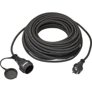 Prolunga nera da 25 m H05RR-F 3G1,5 per interni ed esterni.