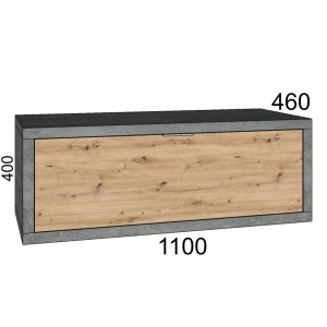 Mobile bagno moderno sospeso con frontale in legno e cornice grigia.