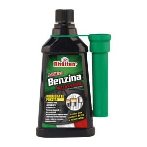 Additivo benzina Rhütten per motori, migliora le prestazioni e protegge dai depositi.