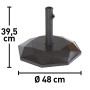 Base per ombrellone Lamont grigio scuro, 25 kg, con base a forma di diamante e supporto per ombrelloni.