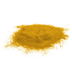 Pigmento/polvere gialla per effetti decorativi di pittura.