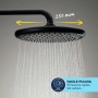 Sistema doccia Vitalio Start 250 Flex, soffione nero con getto d'acqua e sistema anticalcare.