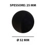 t.b.t. nero rotondo per accessori lavatrici, diametro 52 mm, spessore 25 mm.