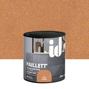 Barattolo di pittura effetto t.b.t. color rame. Decorazione murale per interni.