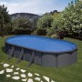 Piscina fuori terra ovale in acciaio antracite Gre 730x375 H 120 cm
