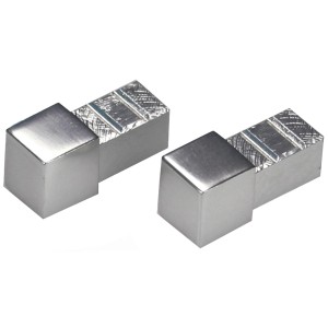 Due profili terminali in alluminio argentato lucido (10 mm) per profili per piastrelle.