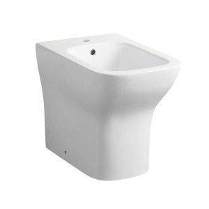 Bidet t.b.t. in ceramica bianca, vista frontale.