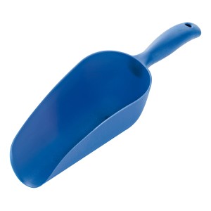 Paletta da giardino XXL in plastica blu per giardinaggio e spargimento materiali.