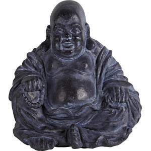 Figura decorativa Buddha seduto nero (43 cm) per il giardino.