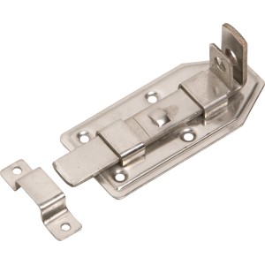 Catenaccio per porta in acciaio inox, 120x55mm, per la sicurezza di porte e cancelli esterni.