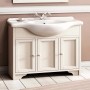 Elegante mobile bagno color crema con lavabo e tre ante. Arredo bagno di stile.