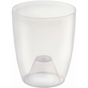 Vaso per orchidee in plastica trasparente.