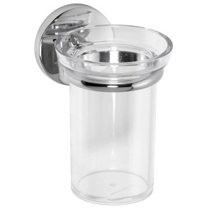 Portaspazzolino t.b.t. trasparente per montaggio a parete.