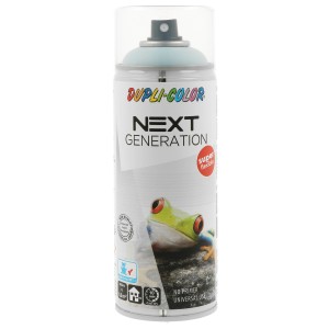 Bomboletta spray colorata azzurro chiaro t.b.t. con motivo rana.