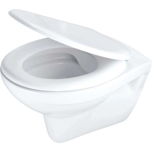 WC sospeso con sedile senza bordo 37,5x35,5 cm bianco