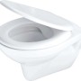 WC sospeso con sedile senza bordo 37,5x35,5 cm bianco