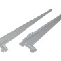 Due staffe angolari argentate a foro singolo, 38 cm, per mensole e costruzione di mobili.