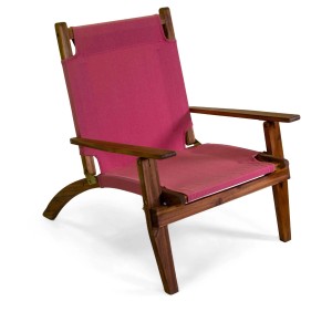 Sedia da giardino in legno Diane in tessuto rosso 76x89x91 cm