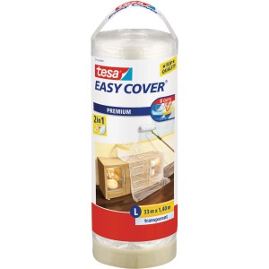 Tesa Easy Cover Premium: nastro e telo di copertura, 33 m x 1,4 m.