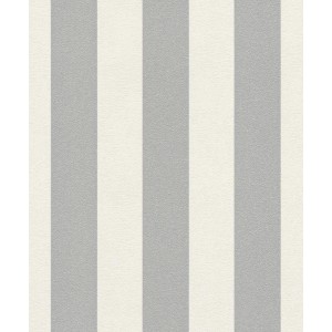 t.b.t. Carta da parati decorativa a strisce grigie e bianche.