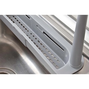 Utensile da cucina t.b.t. grigio per lavello, scolapiatti con fori.