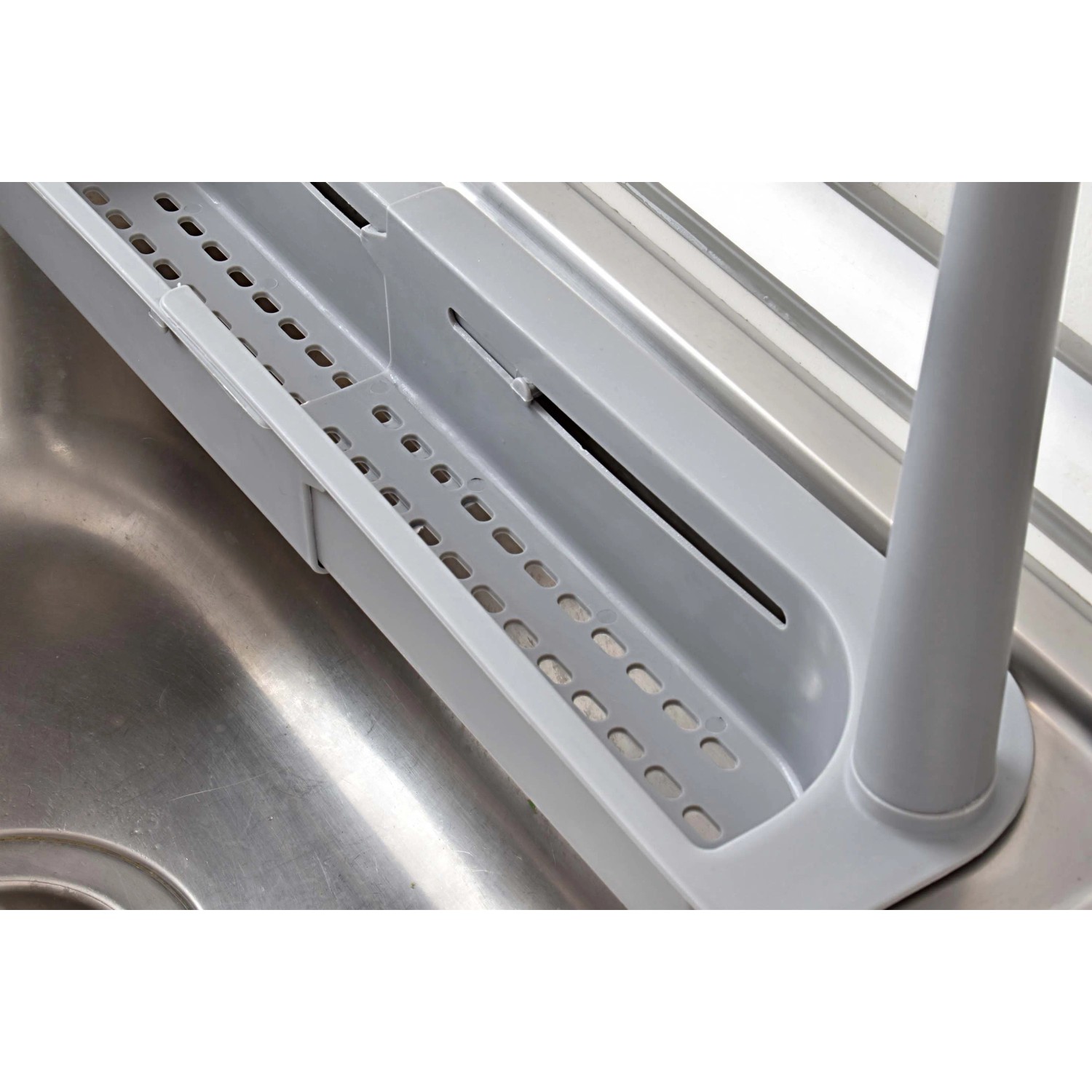 Utensile da cucina t.b.t. grigio per lavello, scolapiatti con fori.