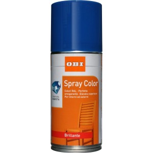 Bomboletta spray blu OBI Spray Color per interni ed esterni.