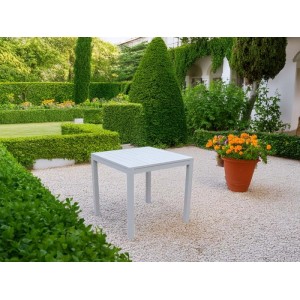 Tavolo da giardino Sullivan in alluminio bianco 70x70x75 cm