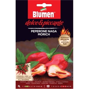 Confezione di semi di peperoncino Naga Morich, estremamente piccante. Semi da orto.