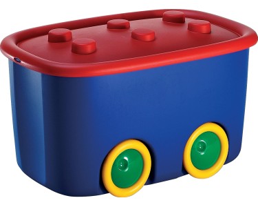 KIS contenitore Funny Box con ruote blu-rosso 58 cm x 38 cm x 32 cm