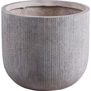 Vaso per piante Vebron marrone chiaro, diametro 45 cm, con texture discreta per giardino e terrazzo.