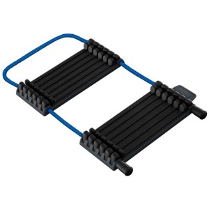 Accessorio portabici t.b.t. con anello blu e strisce di gomma nere.