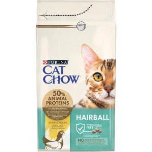 Purina Cat Chow Hairball cibo secco per gatti con pollo.