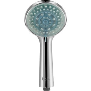 Soffione doccia a mano cromato baliv HBR-105.40 con illuminazione LED e getti multipli.