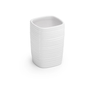 Portaspazzolino bianco t.b.t. con superficie scanalata.