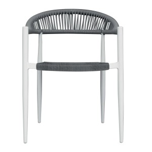 Sedia giardino contract All.Wicker alluminio bianco wicker grigio