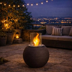 Camino a bioetanolo giardino Divina Fire Botticelli 3,4 kW Ø40xH54 cm marrone