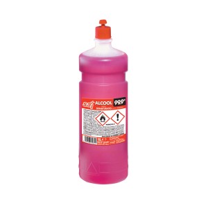 Flacone di alcool denaturato rosa 999° per idropulitrici.