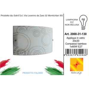 Applique bianca con motivo a cerchi, adatta per lampadine E27 (non inclusa).