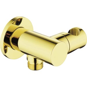 Presa acqua a parete rotonda con supporto doccetta Idrostile PVD