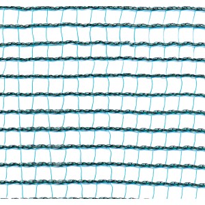 Dettaglio di una struttura di rete protettiva verde.