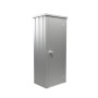 Armadio da terrazza Biohort Julia Gr. M High, argento metallizzato, ideale per balconi e terrazze.