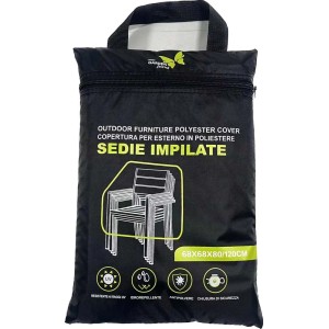 Copertura sedie impilabili Oxford PU 210D 68x68x80/120 cm nero